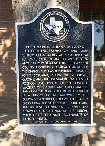 First National Bank Building Marker